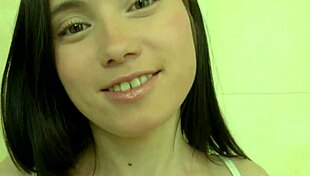 Slutty Brunette Uriza X Drills Tight Pussy with Huge Dildo!