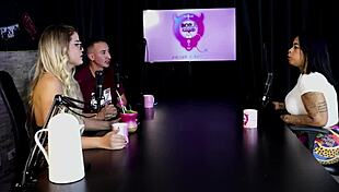 Marcelly Mello explains differences while exposing in sheer red lingerie for fetish compilation.