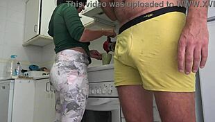 French stepmom lets stepson cum on hairy pussy