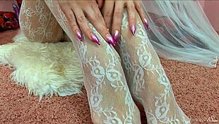 Brunette babe Sterope calls you for sex action with toys in lingerie