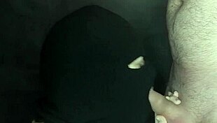 Step Sister's Hot Mouth Sucks Monster Cock Hidden By Balaclava