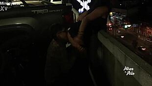 Miroslava lets a stranger lick her pussy in the parking lot.