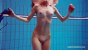 Martina's Tight Pussy in Blue Bikini Underwater