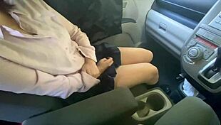 Asian Girl Moans in Car