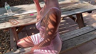 Italian Milf Artemisia Love Flaunts Big Tits in Tight Outdoor Dress