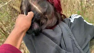 emo slut takes dick in public park