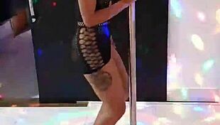 Morena dancing sensual in ripped lingerie for striptease