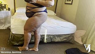 Blonde BBW pornstar spreads pussy for masturbation and squirting!