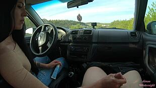 Public Road Car Handjob with My Hot Girlfriend