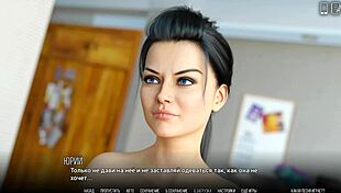 maid with bound tits and small 18+ nipples gets handjob from horny friend