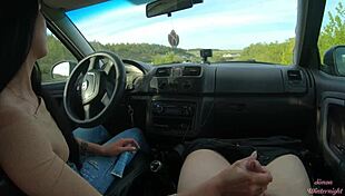 Public Road Car Handjob with My Hot Girlfriend