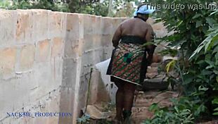 The mad BBW is picking dirt and getting fucked by a lonely guy