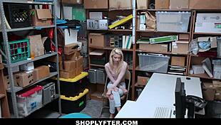 cute blonde teen riley star caught shoplifting and takes a huge facial cumshot from the officer!