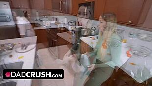 bold fucking of stepdaughter's ass during thanksgiving with wife watching