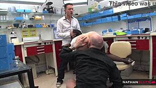 Milf's big tits and ass get roughly tagged by two hung colleagues.