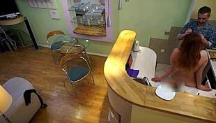 Young redhead bitch fucked by her old step dad in the kitchen - candy red.