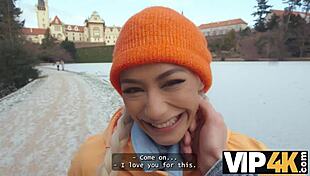 met this innocent couple by the lake and showed the girl a wild threesome with big cock pov cheating 😏