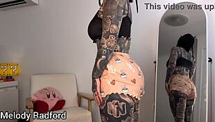 OMG! Check this curvy babe with fake tits in sexy sleepwear haul!