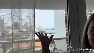 My First Time Jerking Off Another Guy with Natural Tits and Blue Eyes