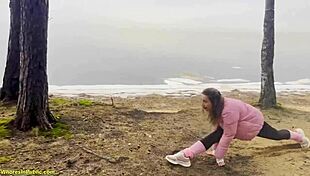 flexible girl getting banged hard in public, damn that's risky! 😲