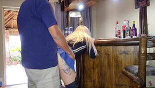 Cute Blonde With Blue Eyes Lifts Skirt For Quick Intimate Moment