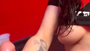 wifey, sucking cock deep in a real public sex shop!