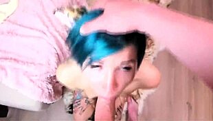 Deepthroat blowjob with a creampie!