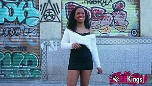 Hot mulatto Zoe Bombon at casting, your big clit pussy takes monster cock in missionary facial