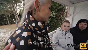 i took a lovely forest hike that ended up as a hard threesome with two girls and one cuckold