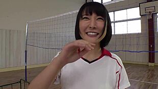 hey, you gotta see this curvy japanese babe's huge tits in action, unreal!