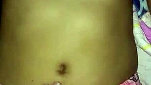 my stepfather gets very horny with my pajamas and comes on my bed, brunette bent over