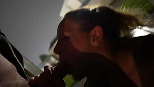 Babe sucks big cock during tornado warning