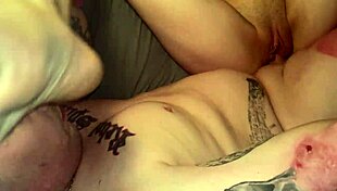 the pretty slut's tight shaved pussy getting bareback fucked