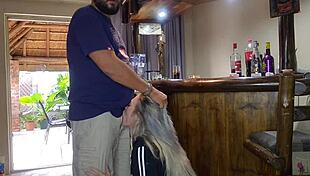 Cute Blonde With Blue Eyes Lifts Skirt For Quick Intimate Moment