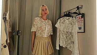 Sexy try on haul in transparent clothes at the mall