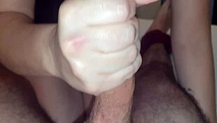 Redhead Wife Moans In Close Up Blowjob And Handjob, Orgasms With Lots Of Cum!