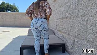 Latina Ouset gets fucked outdoors by a big cock in her huge ass