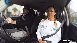 Busty Milf Fucks Hard in Public Driving Lesson