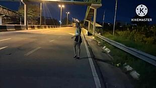 Wife Having Sensual Sex On Street With Well-Endowed Man!