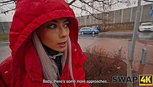 Swap4k couple swaps blonde wife for first-time cuckold banging on sofa