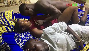 Young 18+ Girl Fucked in Threesome on Family Bed with Husband and Brother