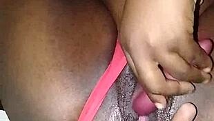 preparing my big wet african pussy with vibrator before he fucks me hard and makes me squirt