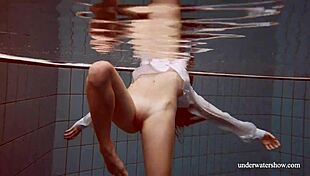 big natural tits babe lola swims underwater teasingly