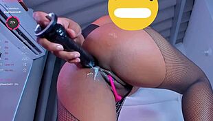 Manic Latina slut just loves fucking her ass with a dildo.