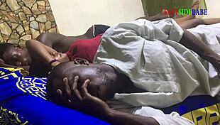 Young 18+ Girl Fucked in Threesome on Family Bed with Husband and Brother