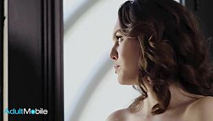 slender brunette pounded in missionary and cowgirl with load on bush