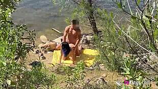 Outdoor Fun Noa Bangs a Guy She Dates Next to the Lake