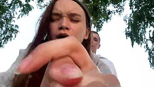 i'm fucking hard my best friend's hot girlfriend in the forest while he sets up the tent.