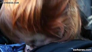 An amateur redhead street whore in Ukraine enjoys sucking cock outdoors every day.