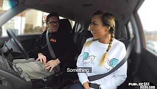 Busty Milf Fucks Hard in Public Driving Lesson